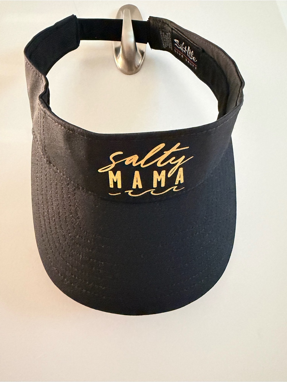 Salt Life Salty Mama Black Visor with Gold Script